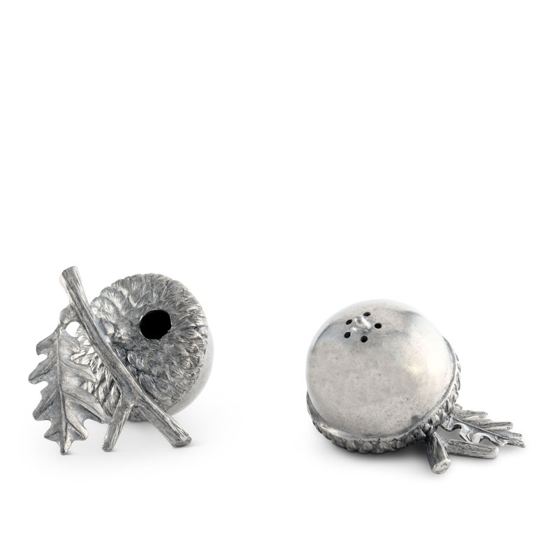 Pewter Acorn and Oak Leaf Salt and Pepper Shaker Set