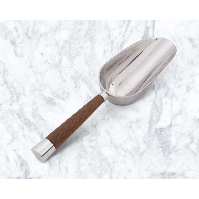 Tribeca Stainless Steel Ice Scoop with Teak Handle