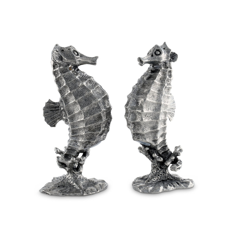 Pewter Seahorse Salt and Pepper Shaker Set
