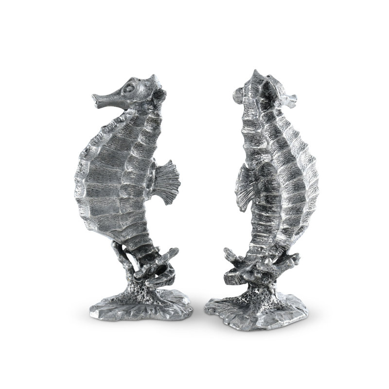 Pewter Seahorse Salt and Pepper Shaker Set