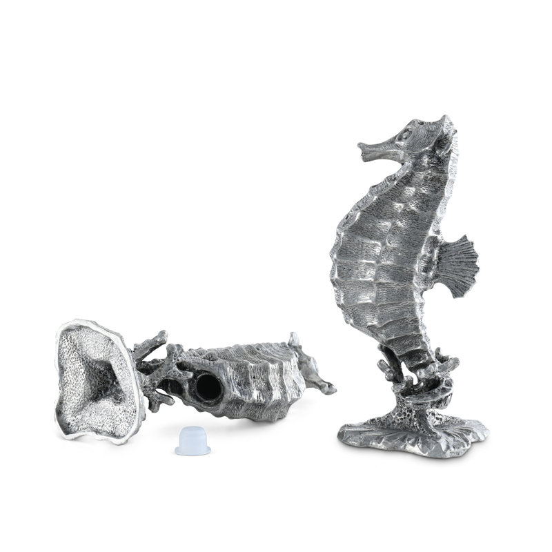 Pewter Seahorse Salt and Pepper Shaker Set