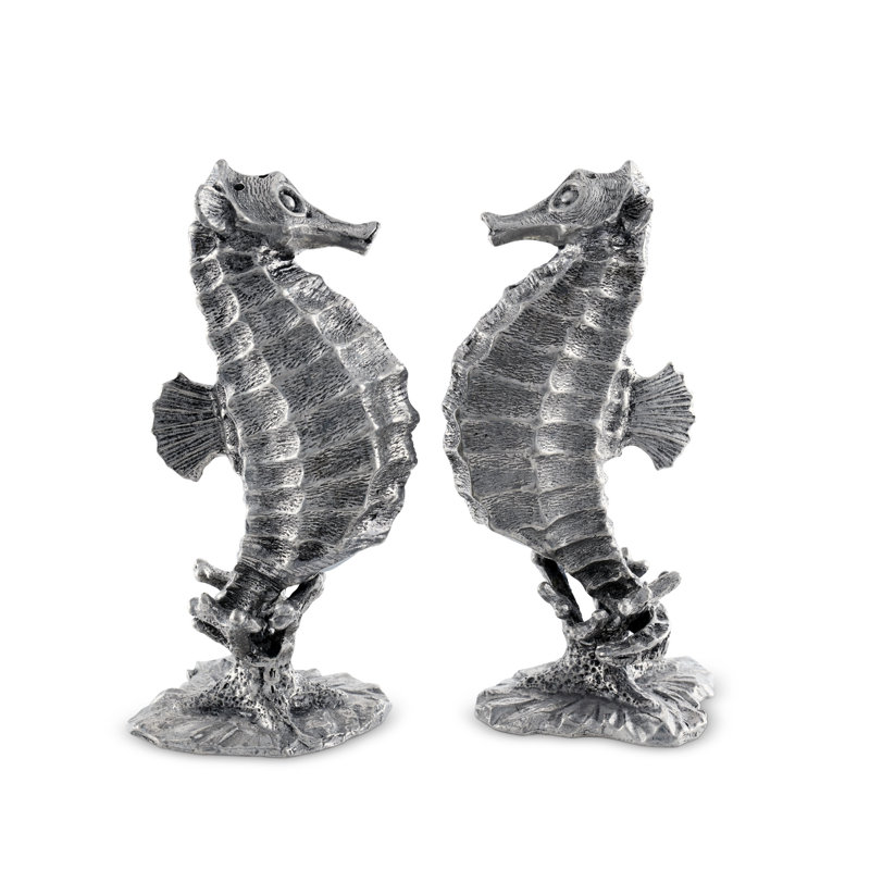 Pewter Seahorse Salt and Pepper Shaker Set