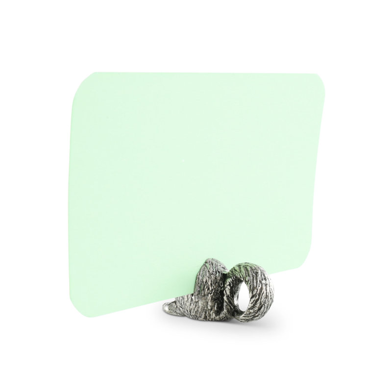 Handcrafted Pewter Squirrel Place Card Holders Set