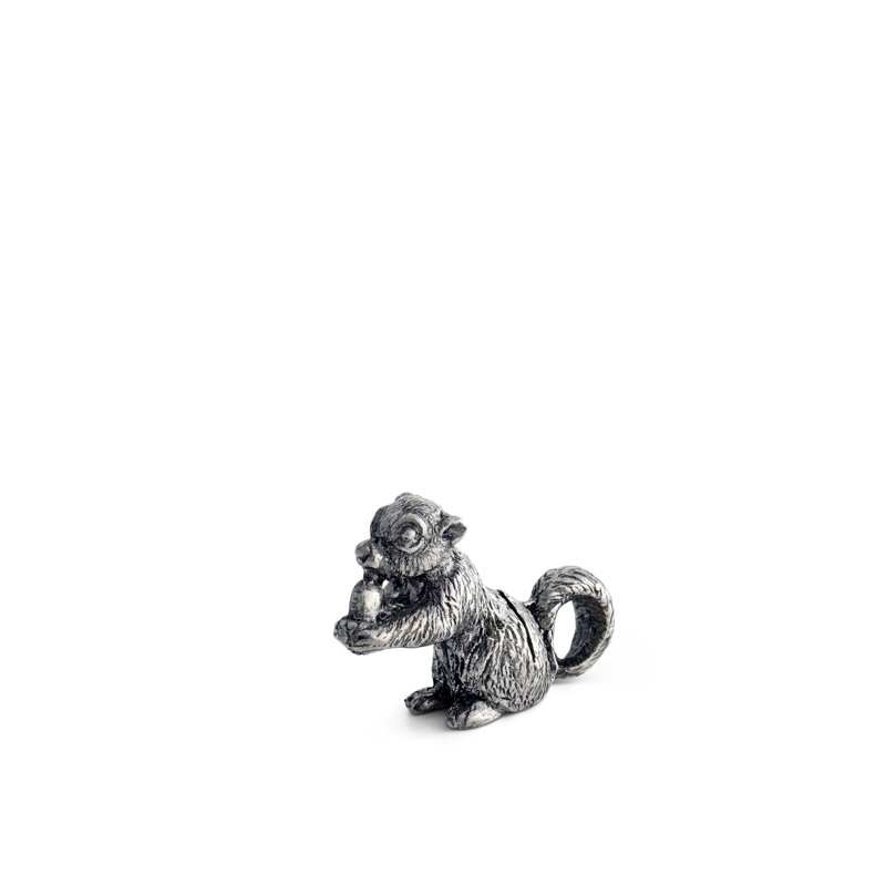 Handcrafted Pewter Squirrel Place Card Holders Set