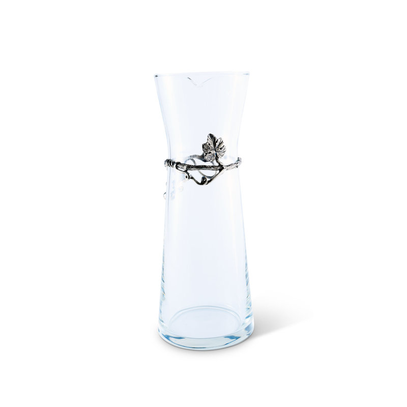 Elegant Vineyard Pewter-Embellished Wine Carafe