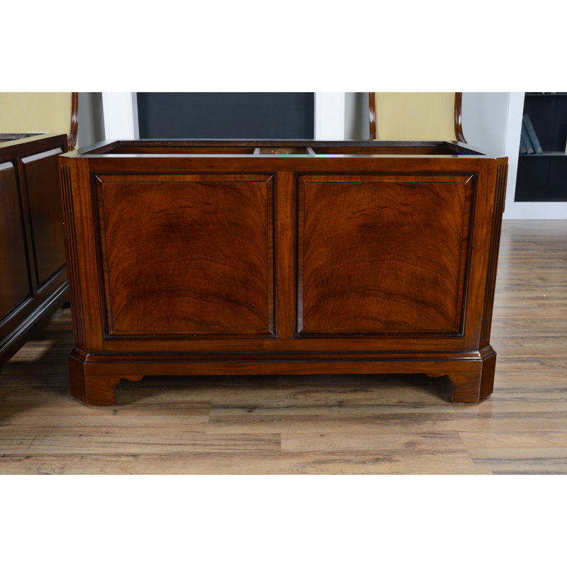 Brown Oak Solid Wood Writing Desk with Filing Cabinet