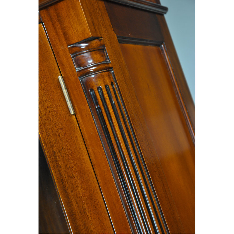 Elegant Mahogany Wood Tall Bookcase with Glass Shelves - White