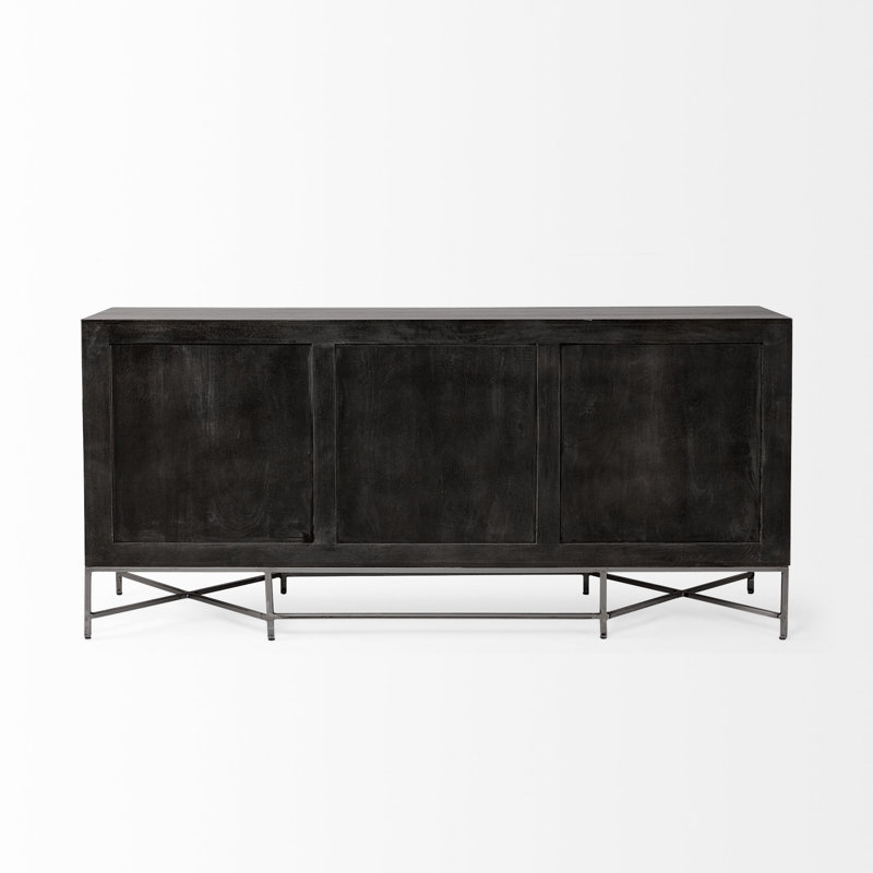 Hogarth 72'' Two-Tone Diamond-Patterned Mango Wood Sideboard