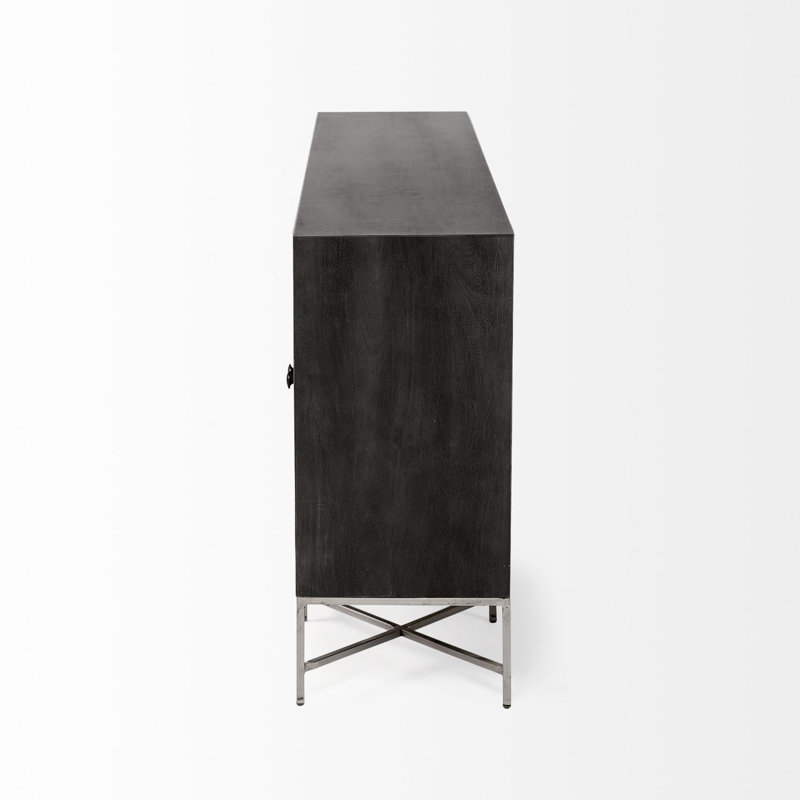 Hogarth 72'' Two-Tone Diamond-Patterned Mango Wood Sideboard
