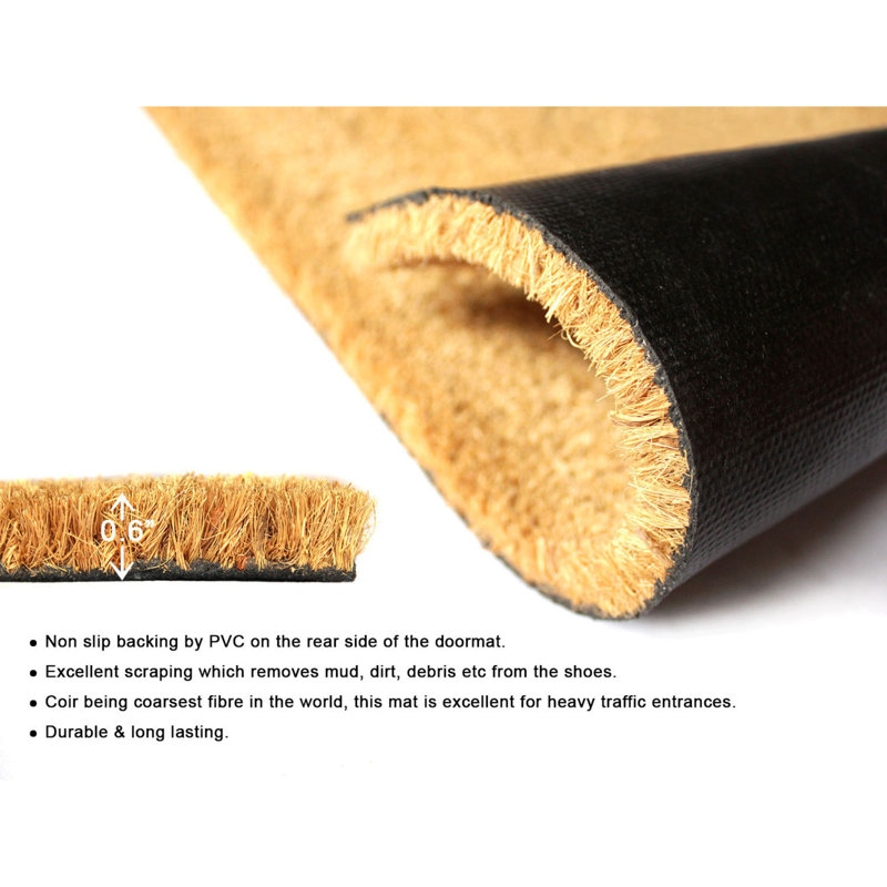 Natural Coir 36" x 48" Non-Slip Outdoor Doormat
