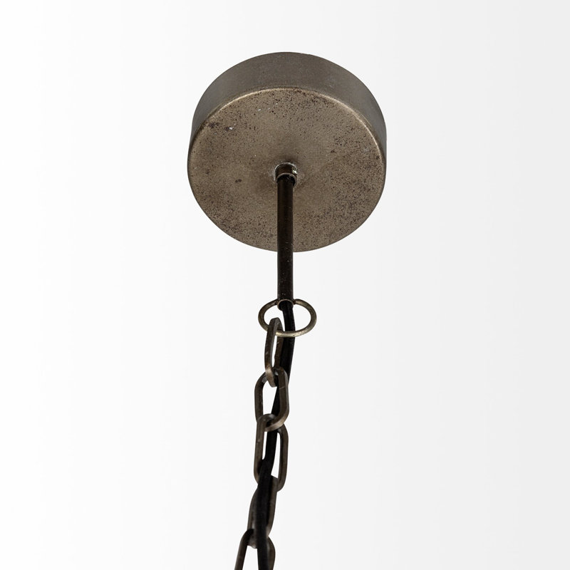 Elegant Matte Black Metal Triangular Orb Chandelier