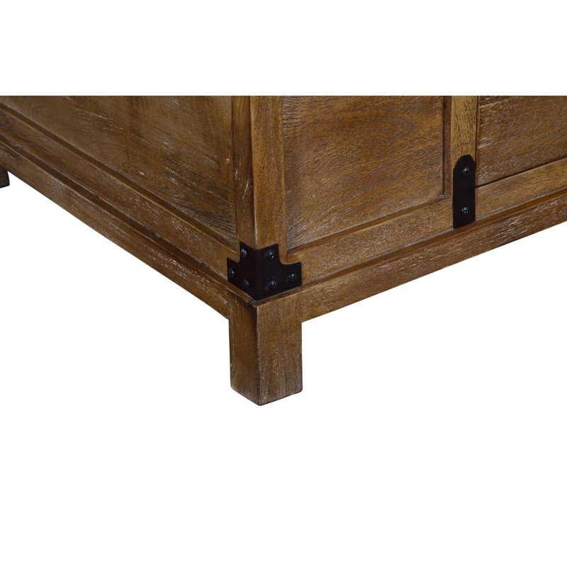 Rustic Mango Wood & Metal 44" Lift-Top Coffee Table with Storage