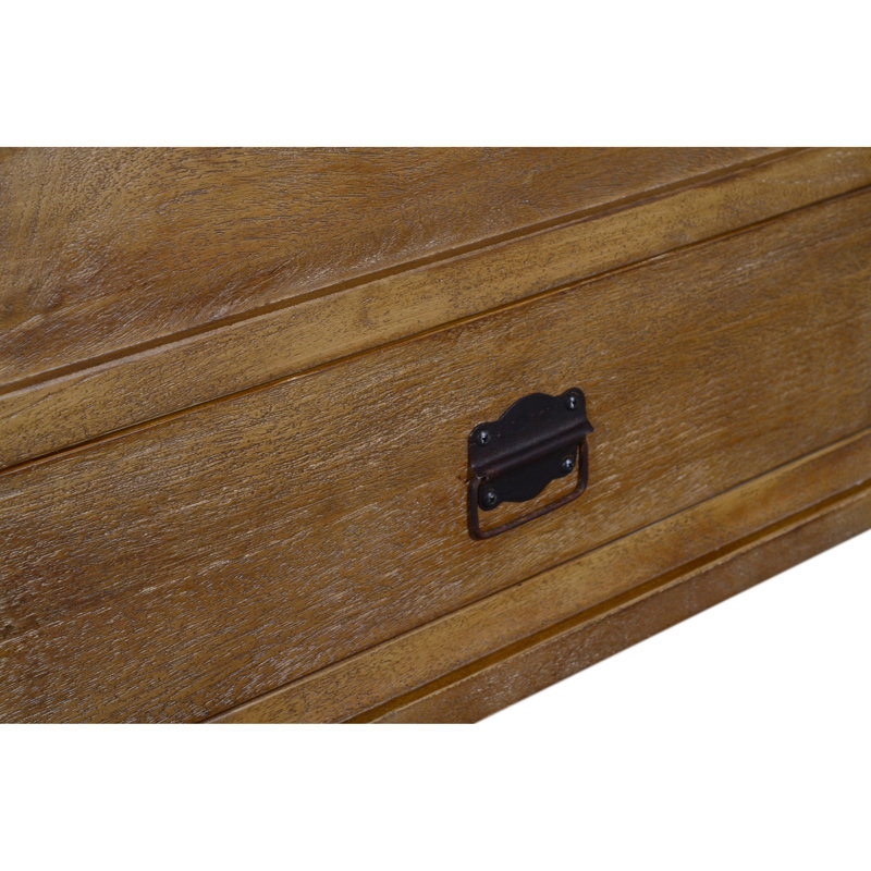 Rustic Mango Wood & Metal 44" Lift-Top Coffee Table with Storage
