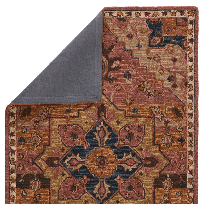 Handmade Tufted Medallion 5' x 8' Blue Wool Area Rug