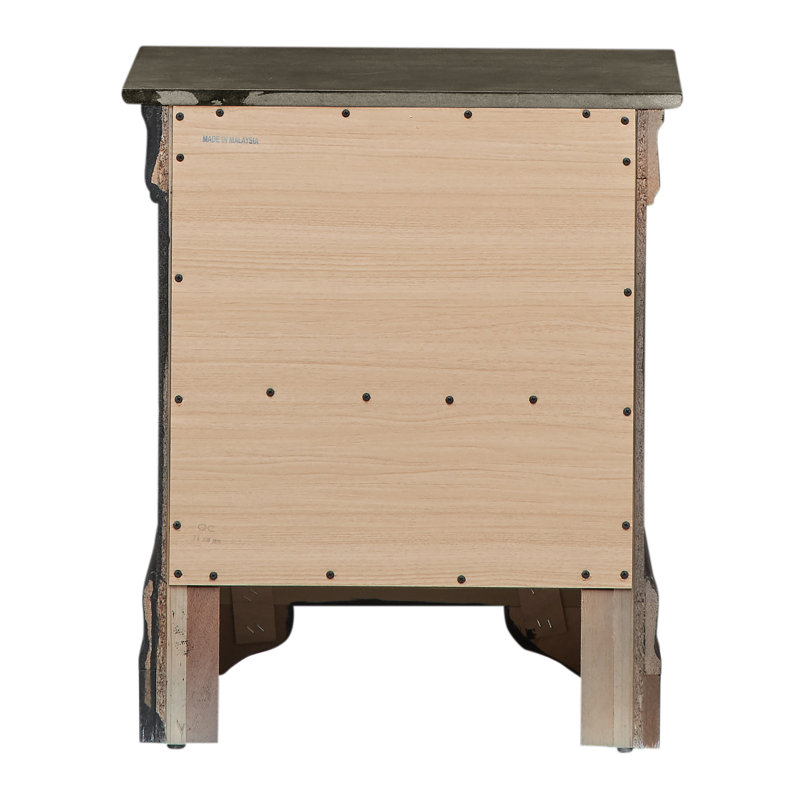 Louis Phillipe Traditional Gray 2-Drawer Nightstand