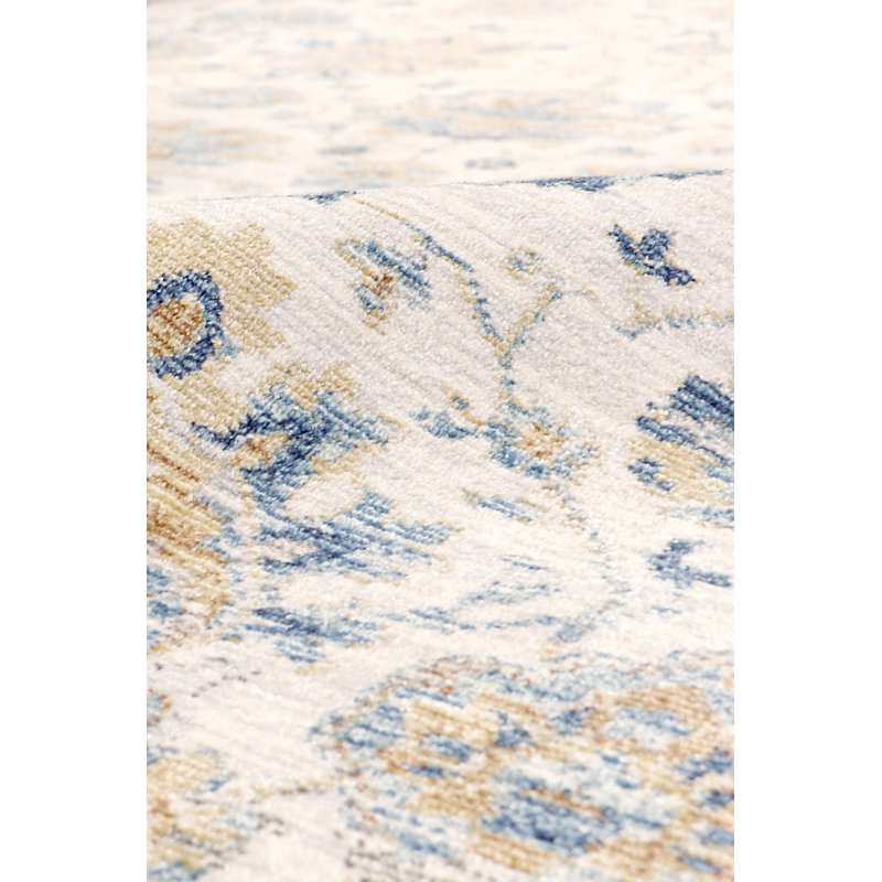 Heritage Square Ivory Synthetic 6' Area Rug