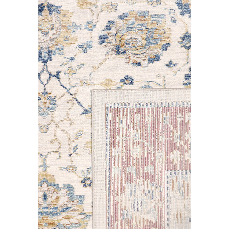 Heritage Square Ivory Synthetic 6' Area Rug