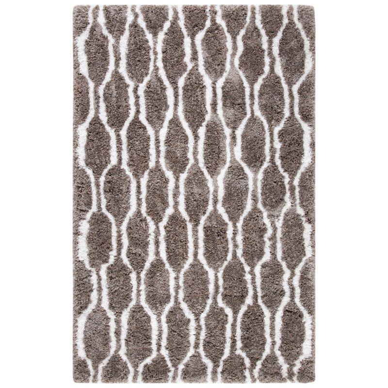 Ivory Shag Elegance 4' x 6' Hand-Tufted Synthetic Rug