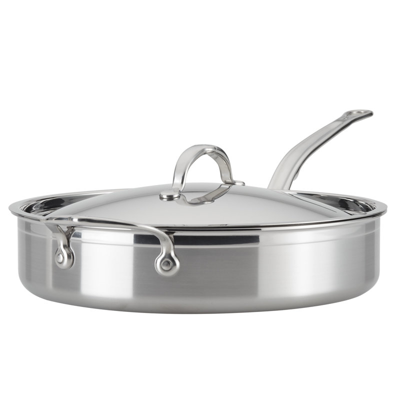 5-Quart Stainless Steel Covered Saute Pan with Helper Handle