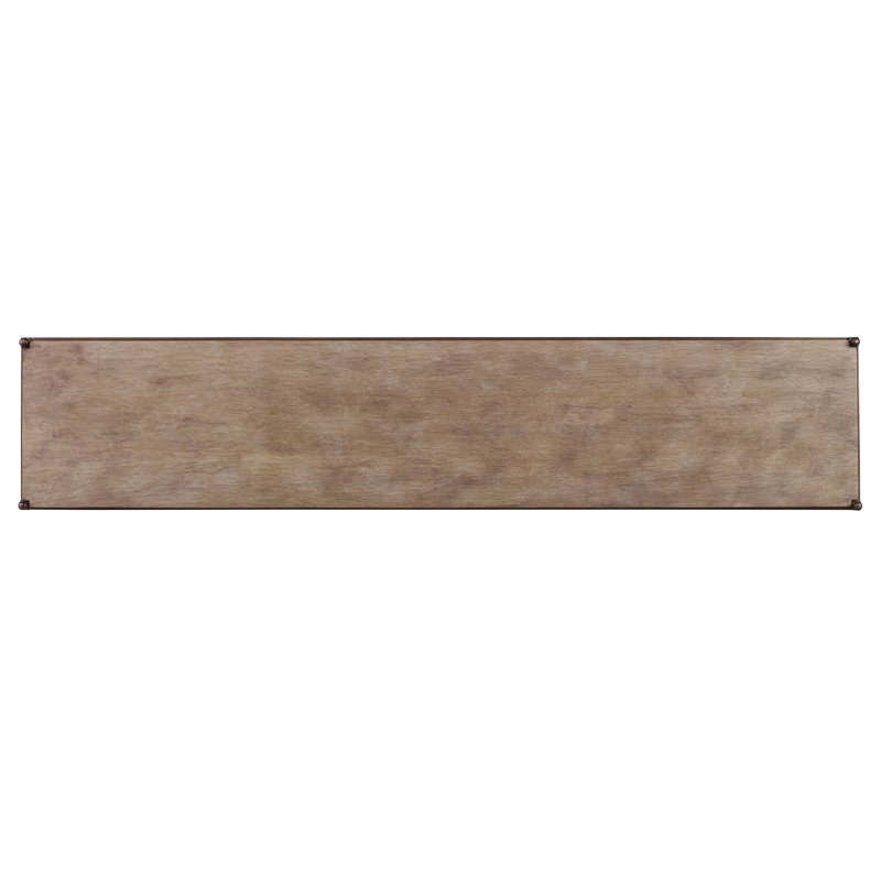 Desert Finish Wood and Metal Console Table with Storage