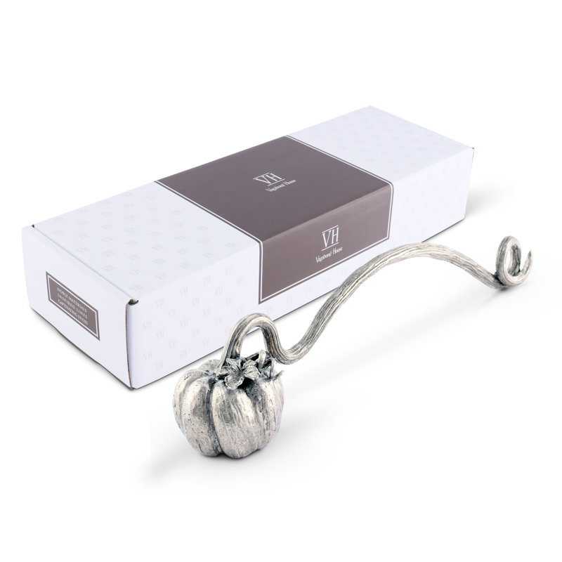 Elegant Pewter Pumpkin Candle Snuffer with Vine Handle