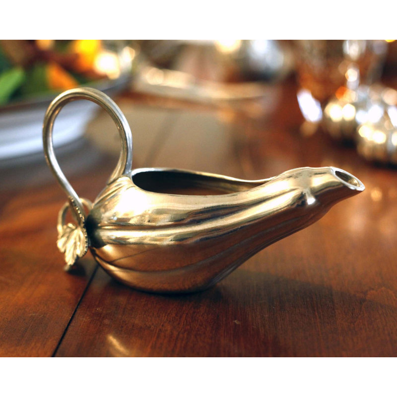 Harvest Elegance Pewter Gourd Gravy Boat, 8 oz