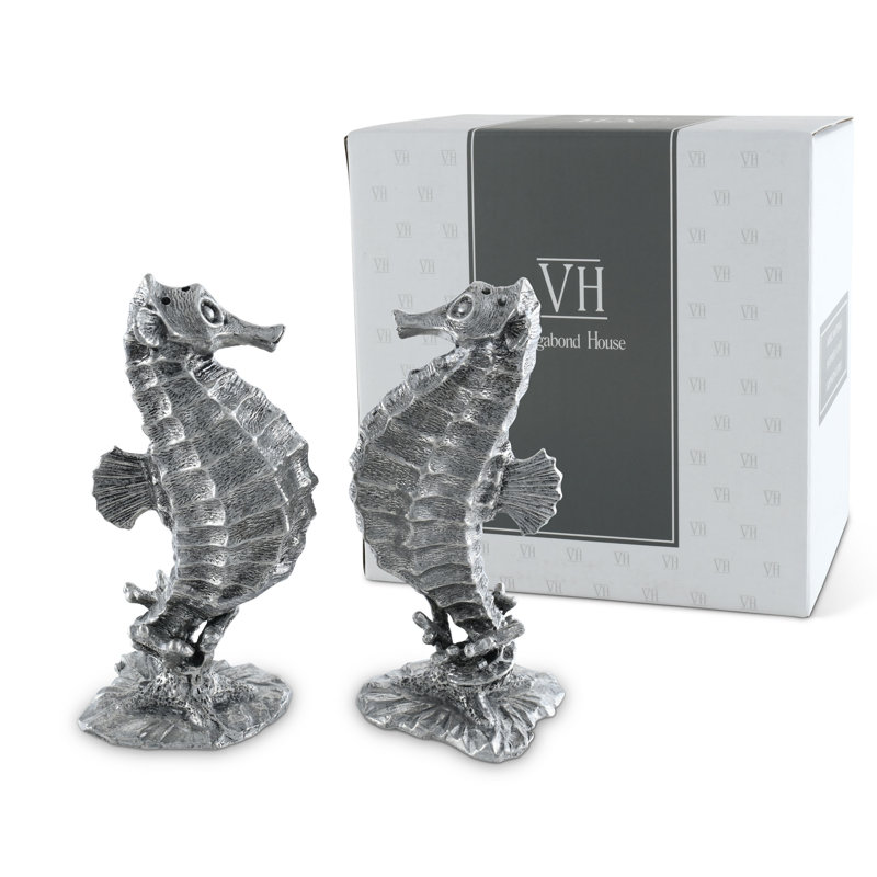 Pewter Seahorse Salt and Pepper Shaker Set