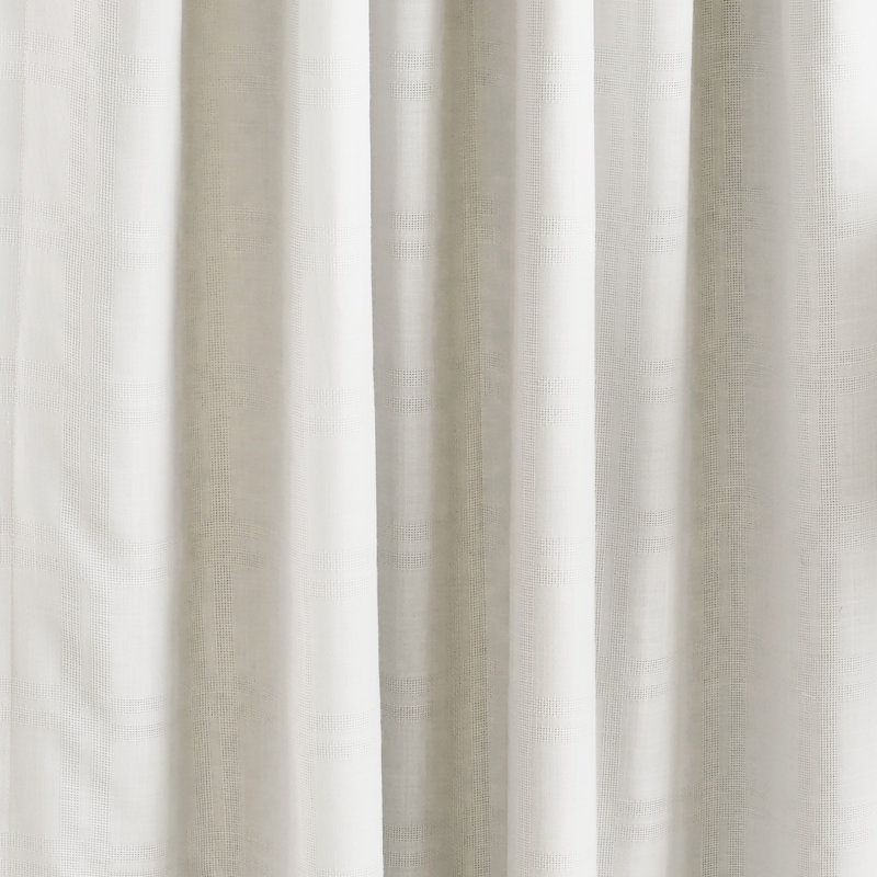 Bedford Woven Plaid 95" Beige Blackout Back Tab Curtains