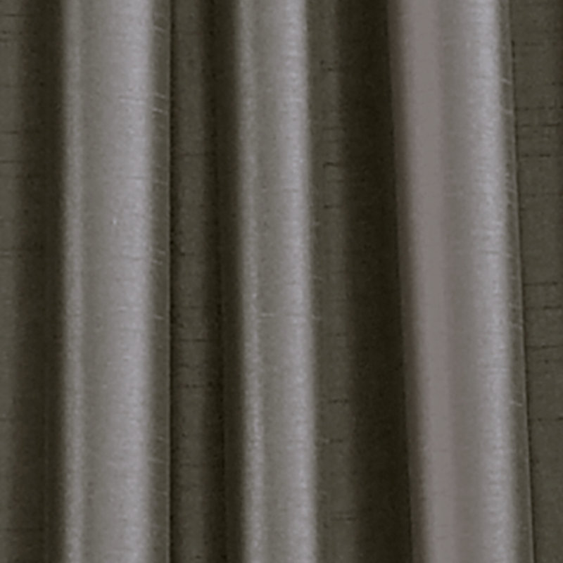 Pewter Faux Silk Room Darkening Curtain Panel