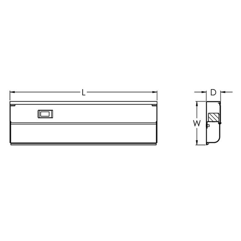 White 42-Inch LED Under Cabinet Light Bar with Acrylic Shade