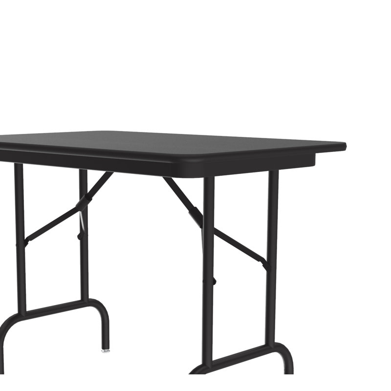 48'' Black Steel and Melamine Rectangular Folding Table