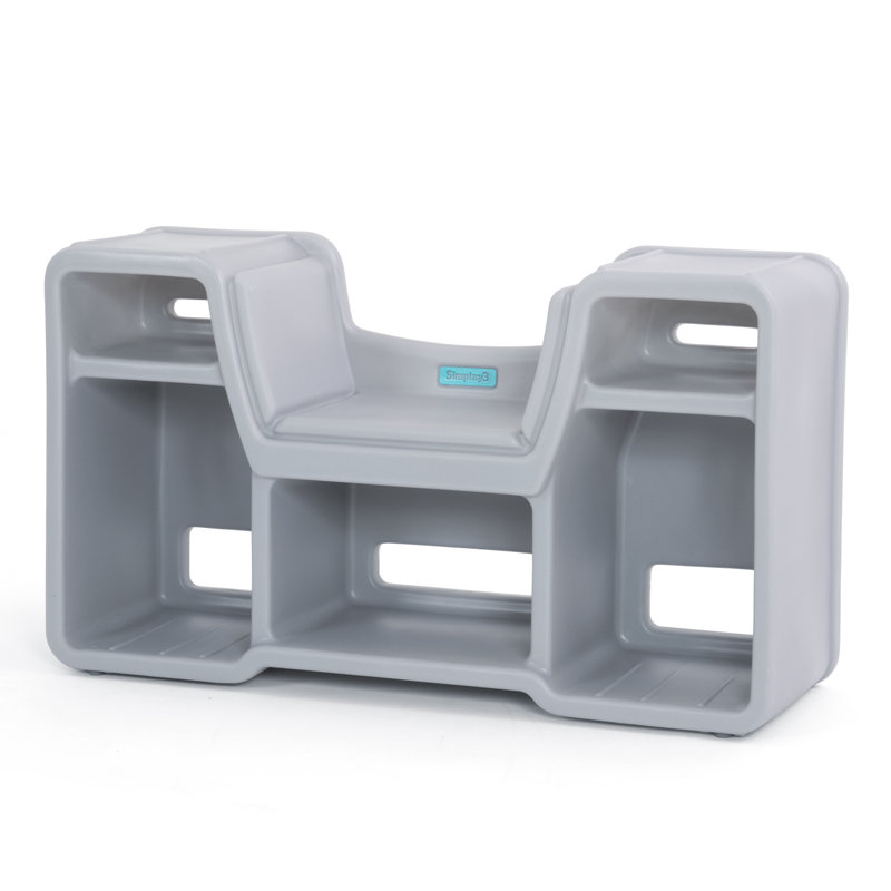 Simplay3 Cozy Gray Cubby Reading Nook for Kids