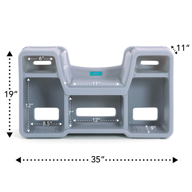 Simplay3 Cozy Gray Cubby Reading Nook for Kids