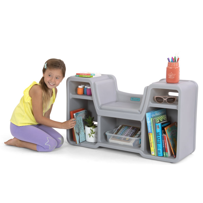 Simplay3 Cozy Gray Cubby Reading Nook for Kids