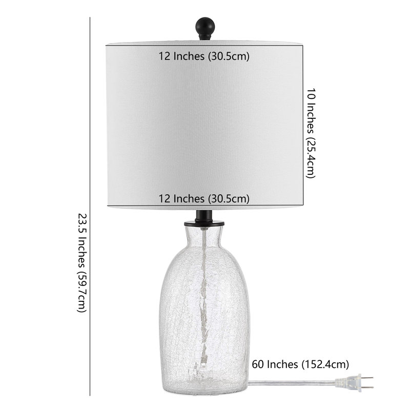 Arcadia 13" White Drum Shade Adjustable Glass Table Lamp