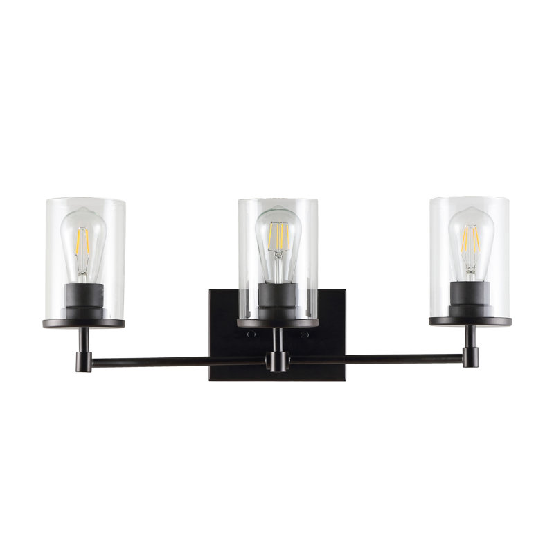 Black and Bronze 3-Light Dimmable Wall Sconce