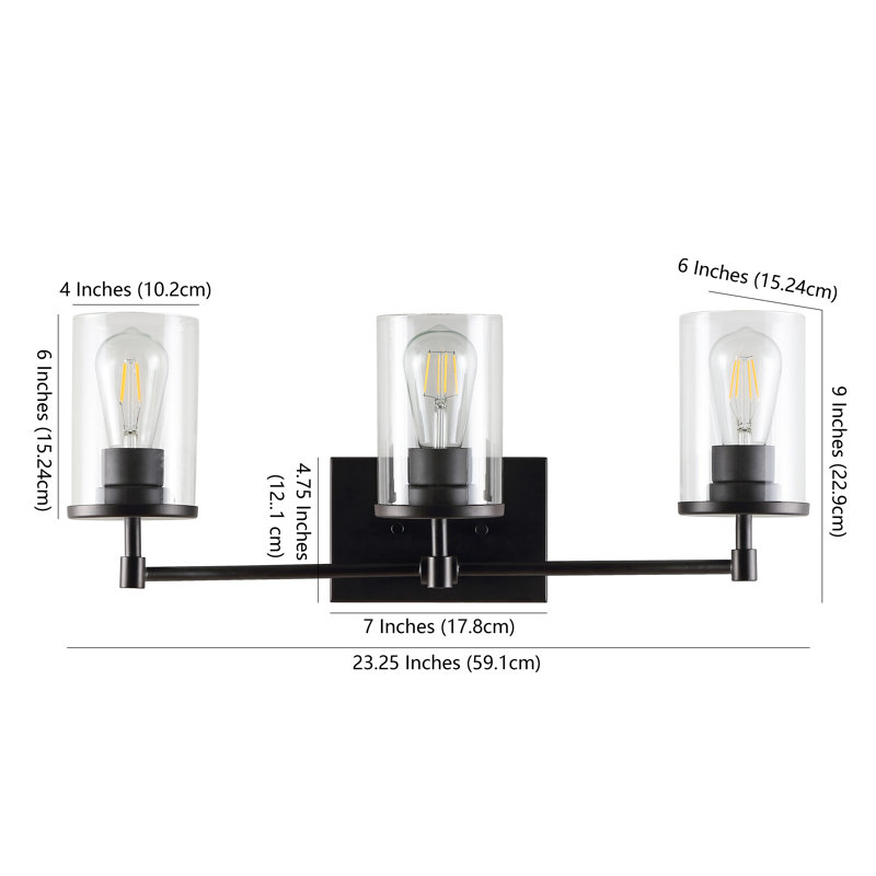 Black and Bronze 3-Light Dimmable Wall Sconce