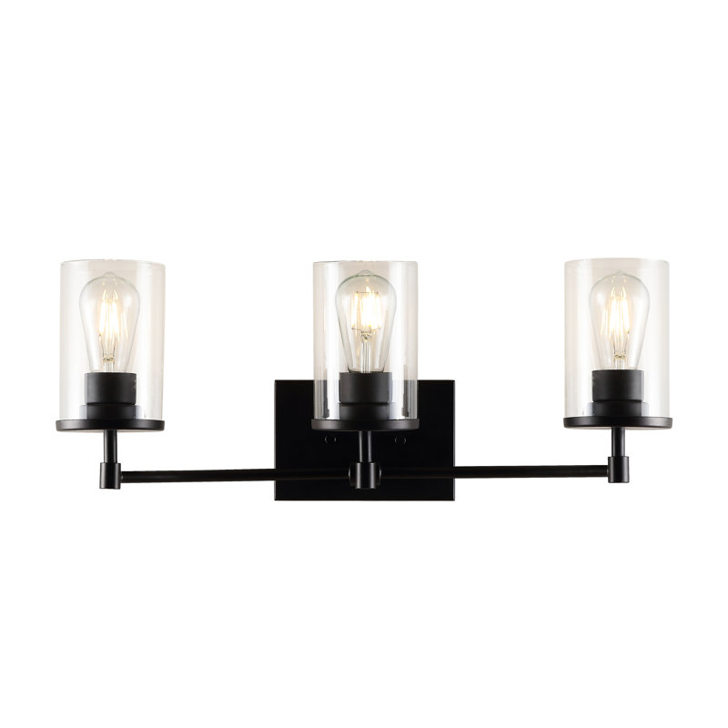 Black and Bronze 3-Light Dimmable Wall Sconce