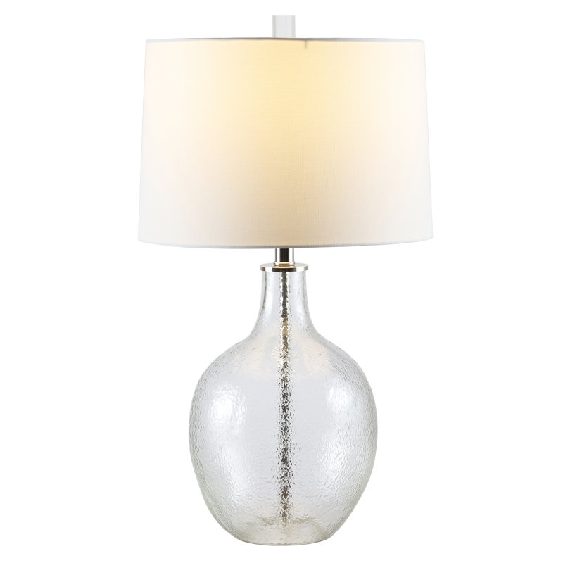 Clear Glass Urn Table Lamp with Drum Shade