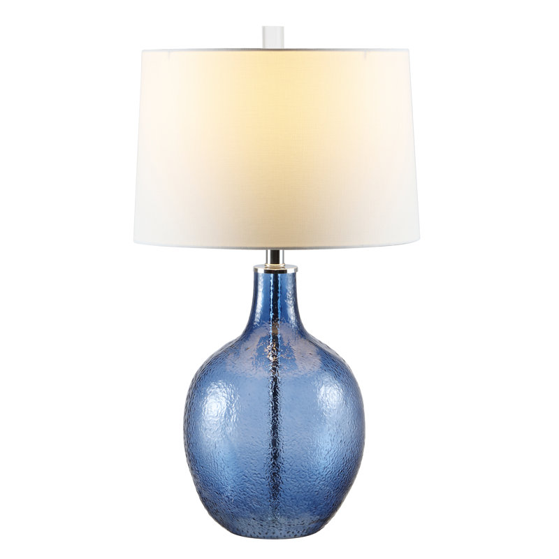 Nadine Modern Blue Glass Urn Table Lamp - 17"