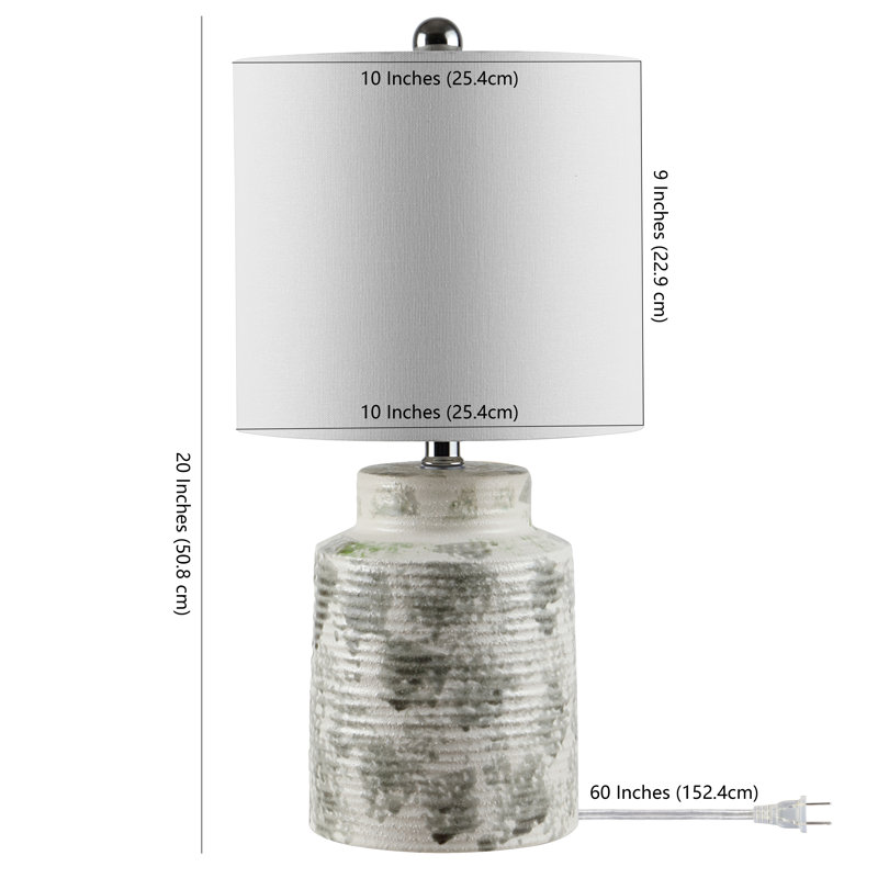 Branko 13'' Modern White Textured Ceramic Arc Table Lamp