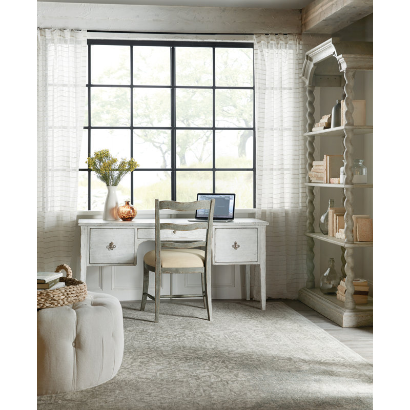 Gray Wood Transitional Etagere Bookcase with Rope Twist Posts