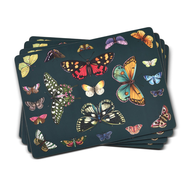 Botanic Garden Harmony Multicolor Butterfly Placemats Set of 4