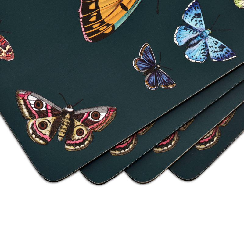 Botanic Garden Harmony Multicolor Butterfly Placemats Set of 4