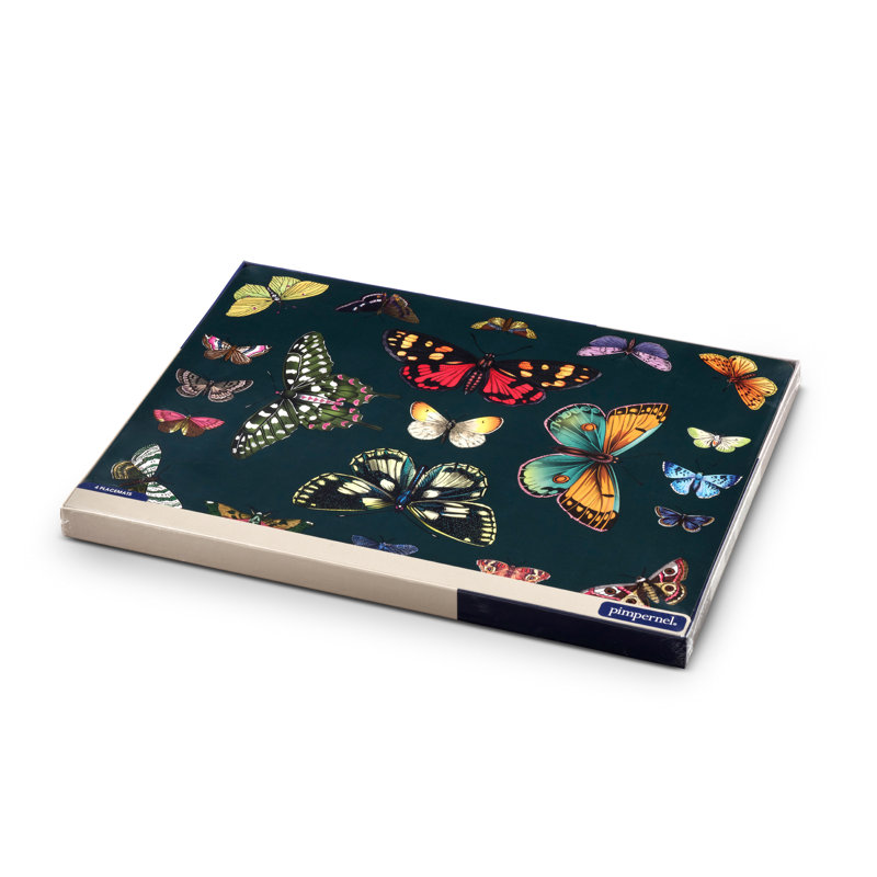Botanic Garden Harmony Multicolor Butterfly Placemats Set of 4