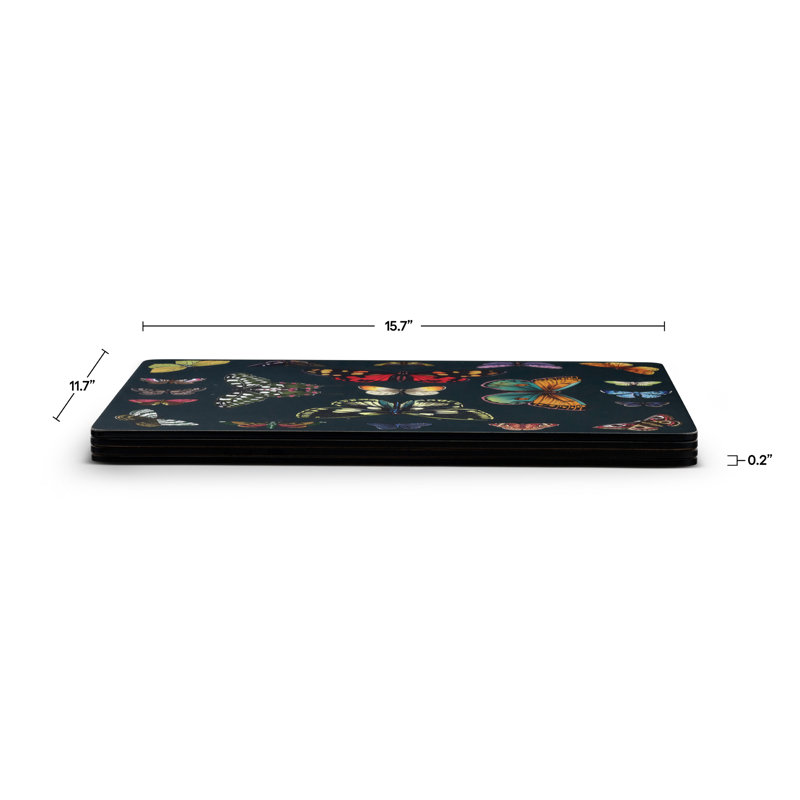 Botanic Garden Harmony Multicolor Butterfly Placemats Set of 4