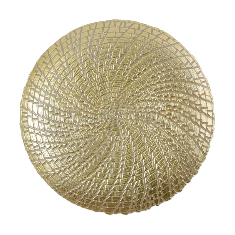 Handcrafted Gold Glass Round Charger Plate