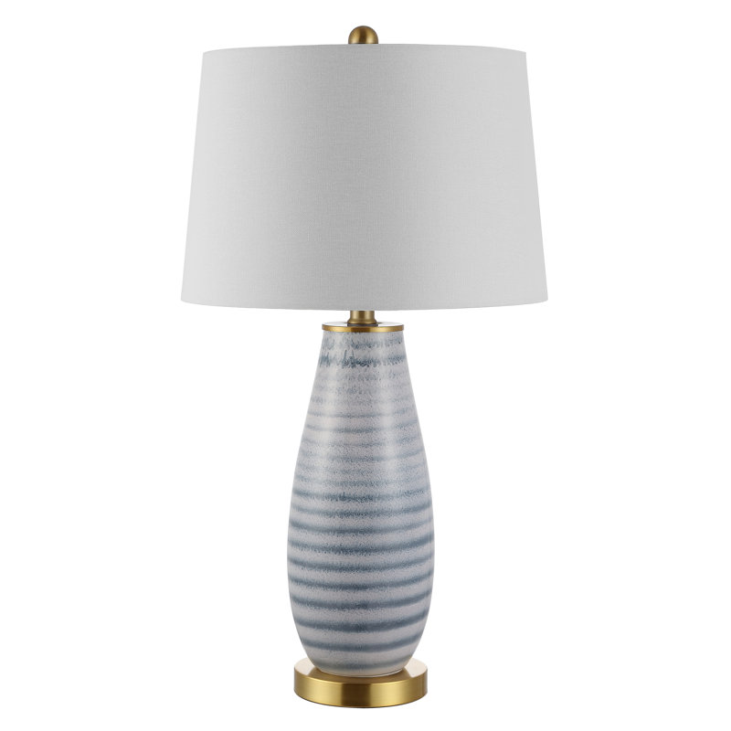 Eliana Coastal-Inspired Blue and White Ceramic Table Lamp