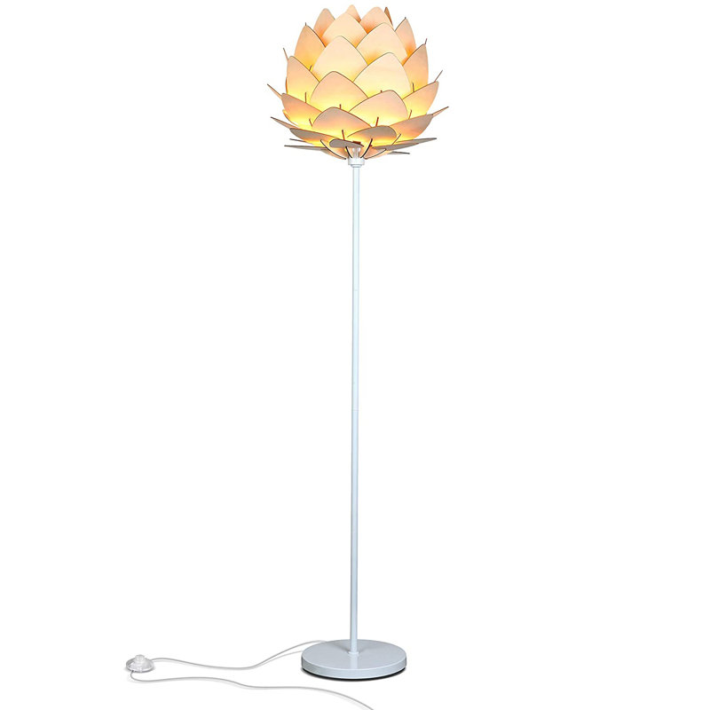 White 66" Torchiere Floor Lamp with Google Assistant for Kids