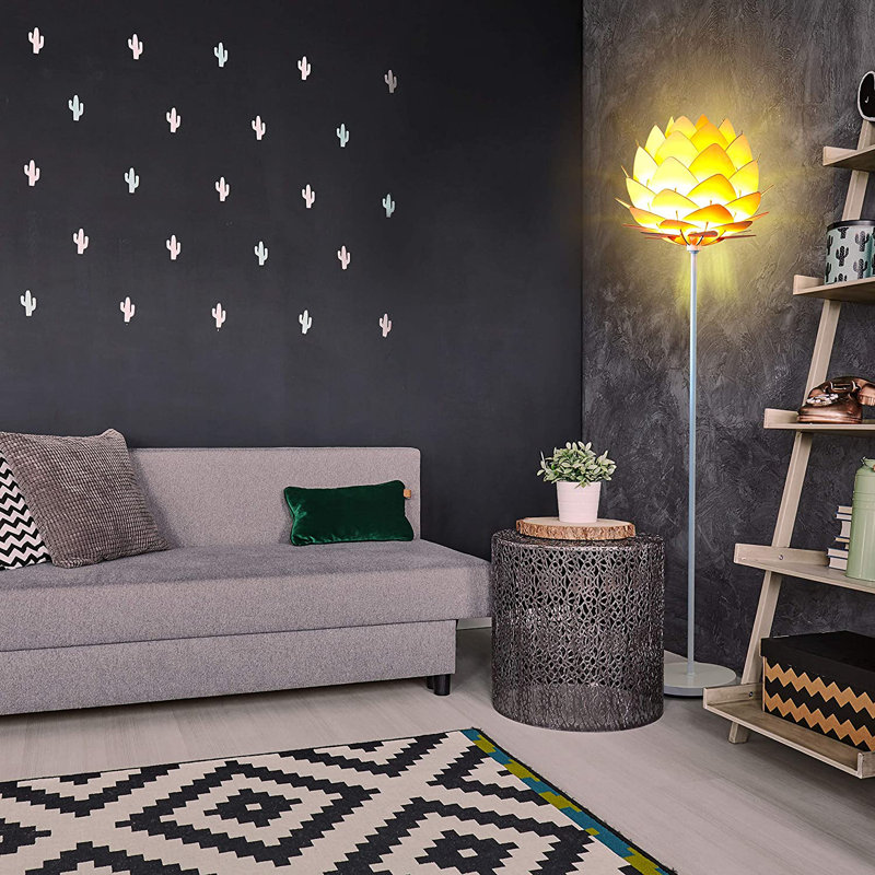 White 66" Torchiere Floor Lamp with Google Assistant for Kids